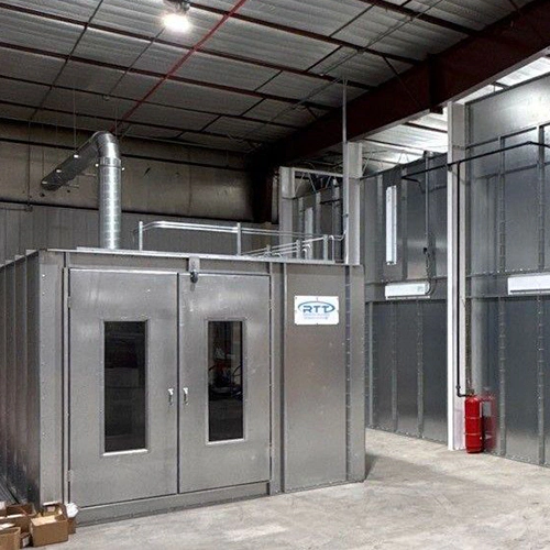 Industrial paint booth used as a featured image for industrial booth requirements and facility planning