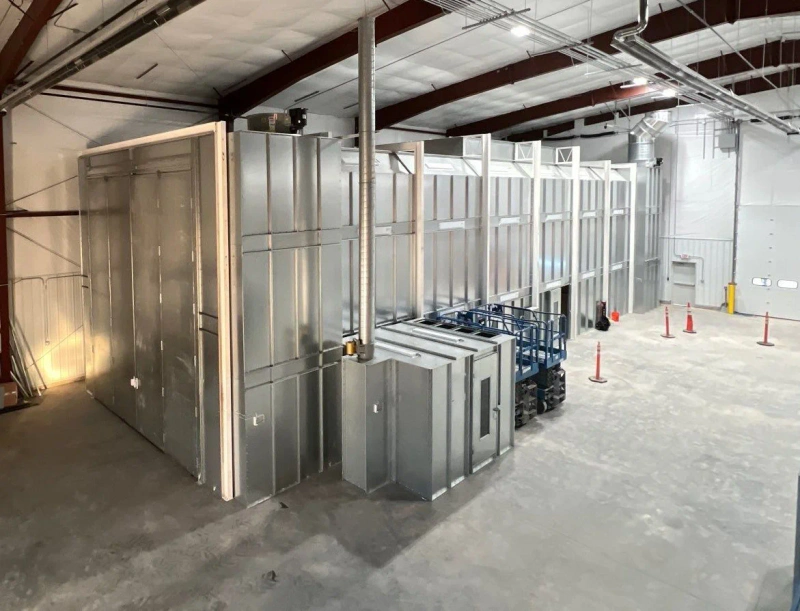 Large equipment paint booth