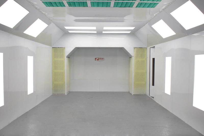 LED-lit powder booth interior