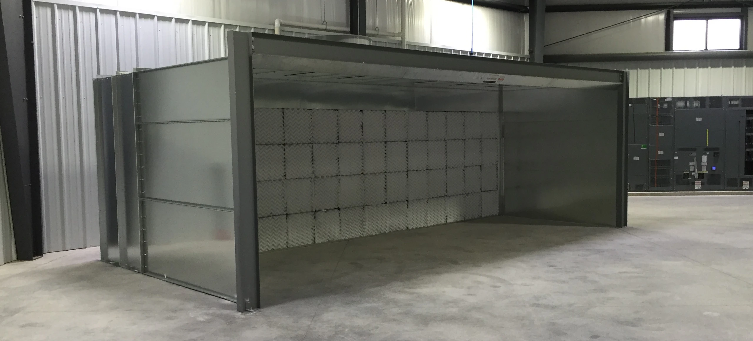 Open faced paint booth