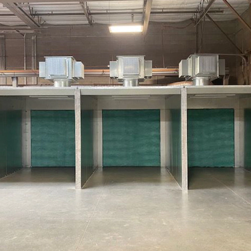 Open front paint booth used as a featured image for small paint booth sizing decisions