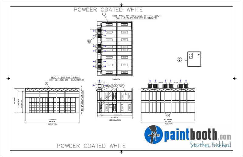 Open front sanding booth drawing