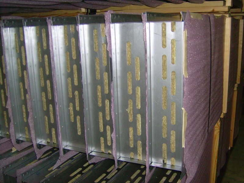 Close-up view of insulated oven panels