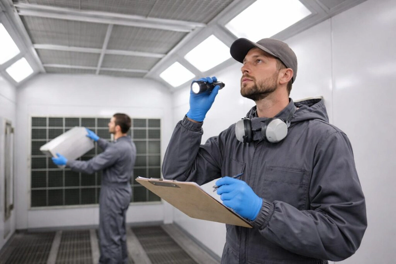 Paint booth maintenance checklist for preventive service planning