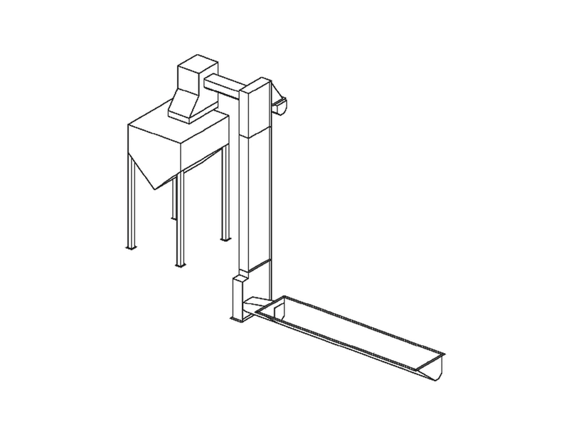 Single auger blast media recovery system diagram