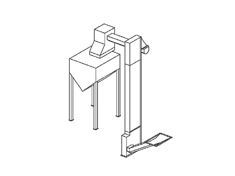 Basic shovel-in blast media recovery system diagram