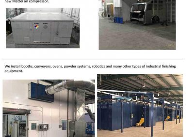 Rosenbauer USA Project: Sale and Installation of two customized finishing stations, one customized paint kitchen along with one new Mattei air compressor.