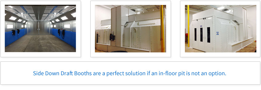 Side Down Draft Paint Booths for efficient spray painting