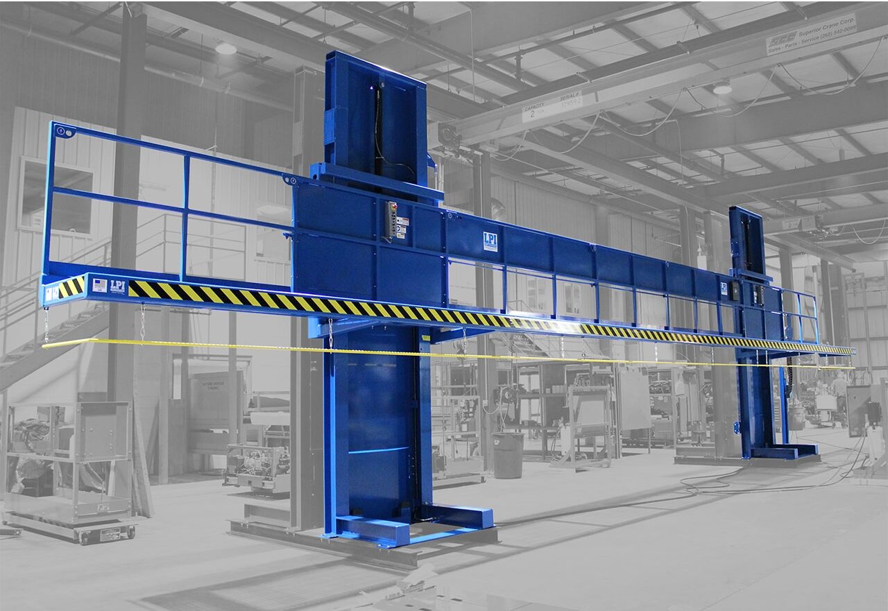Industrial lift in a manufacturing facility