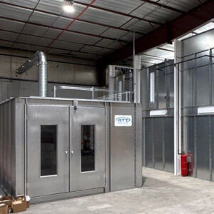 Industrial paint booth used as a featured image for industrial booth requirements and facility planning